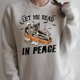 Let Me Read In Peace Halloween Reading Book Lover Raglan Sleeve Sweatshirt Heather Forest Let Me Read In Peace Halloween Reading Book Lover Raglan Sleeve Sweatshirt Heather Forest
