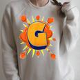 Letter G Initial Comic Book Vintage Matching Family Fun Raglan Sleeve Sweatshirt Heather Forest
