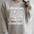Librarian Assistant Cute Floral Book Reader For Women Raglan Sleeve Sweatshirt Heather Forest