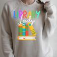 Librarian Library Lady Reading Bookworm Books Lover Raglan Sleeve Sweatshirt Heather Forest