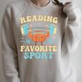 Librarian Reading Is My Favorite Sport Book Lover Raglan Sleeve Sweatshirt Heather Forest