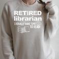 Librarian Retirement Party Retired Book Lover Raglan Sleeve Sweatshirt Heather Forest