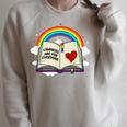 Libraries Are For Everyone Book Ally Gay Pride LGBTQ Month Raglan Sleeve Sweatshirt Heather Forest