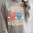 Libraries Are For Everyone Librarians Banned Book Lovers Raglan Sleeve Sweatshirt Heather Forest Libraries Are For Everyone Librarians Banned Book Lovers Raglan Sleeve Sweatshirt Heather Forest