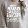 Library Assistant Librarian Associate Keeper Book Lover Raglan Sleeve Sweatshirt Heather Forest
