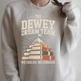 Library Dream Team Mountain Of Books Librarian Raglan Sleeve Sweatshirt Heather Forest