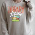 Library Lady Bookworm Books Book Lover School Librarian Raglan Sleeve Sweatshirt Heather Forest