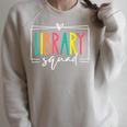 Library Squad Book Lover Librarian Worker Reading Women Men Raglan Sleeve Sweatshirt Heather Forest