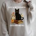 Life Is Better With Cats And Books Cute Cat Lover For Men Women Kids Raglan Sleeve Sweatshirt Heather Forest Life Is Better With Cats And Books Cute Cat Lover For Men Women Kids Raglan Sleeve Sweatshirt Heather Forest