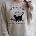 Life Is Better With Coffee Cat And Books Cat Sayings For Men Women Girls Kids Raglan Sleeve Sweatshirt Heather Forest Life Is Better With Coffee Cat And Books Cat Sayings For Men Women Girls Kids Raglan Sleeve Sweatshirt Heather Forest
