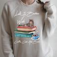 Life Is Better With Coffee Cats And Books For Cats Lover Raglan Sleeve Sweatshirt Heather Forest