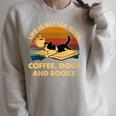 Life Is Better With Coffee Dogs And Books Raglan Sleeve Sweatshirt Heather Forest
