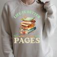 Life Is Better After A Few Pages Book Lover Reading Quote Raglan Sleeve Sweatshirt Heather Forest