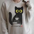 Life Essentials Witty Grungy Noisy Book Tea And Cat Raglan Sleeve Sweatshirt Heather Forest