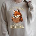Life’s Too Short To Not Be Reading Cute Fox Book Lover Premium Tri-Blend Raglan Sleeve Sweatshirt Heather Forest