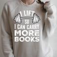 I Lift So I Can Carry More Books Premium Tri-Blend Raglan Sleeve Sweatshirt Heather Forest