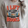 Lift So I Can Carry More Books Reading Lovers Reader Workout Premium Tri-Blend Raglan Sleeve Sweatshirt Heather Forest