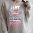 Lift So I Can Carry More Books Reading Lovers Workout Girl Raglan Sleeve Sweatshirt Heather Forest