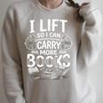 I Lift So I Can Carry More Books Reading Reader Book Workout Premium Tri-Blend Raglan Sleeve Sweatshirt Heather Forest
