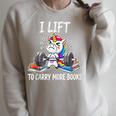 Lifting To Hold More Books Deadlift Unicorn Reader Workout Raglan Sleeve Sweatshirt Heather Forest Lifting To Hold More Books Deadlift Unicorn Reader Workout Raglan Sleeve Sweatshirt Heather Forest