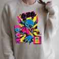 Lilo And Stitch 626 Outerspace Alien Comic Book Page Raglan Sleeve Sweatshirt Heather Forest