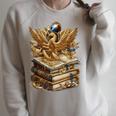 A Lively-Creative Gold Fantasy-Dragon On Story-Books Raglan Sleeve Sweatshirt Heather Forest
