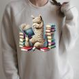 Llama Reading Book Reader Bookworm Alpaca Lover Raglan Sleeve Sweatshirt Heather Forest Llama Reading Book Reader Bookworm Alpaca Lover Raglan Sleeve Sweatshirt Heather Forest