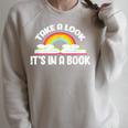 Take A Look It's In A Book Bookworm Reading Raglan Sleeve Sweatshirt Heather Forest