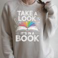 Take A Look Its In A Book Chalkboard Team Bookworm Librarian Raglan Sleeve Sweatshirt Heather Forest Take A Look Its In A Book Chalkboard Team Bookworm Librarian Raglan Sleeve Sweatshirt Heather Forest