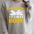 Take A Look It's In A Book Raglan Sleeve Sweatshirt Heather Forest