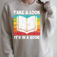 Take a Look Its In a Book Raglan Sleeve Sweatshirt Heather Forest