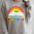 Take A Look It's In A Book Reading Retro Rainbow Vintage Raglan Sleeve Sweatshirt Heather Forest Take A Look It's In A Book Reading Retro Rainbow Vintage Raglan Sleeve Sweatshirt Heather Forest