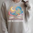 Lost In A Good Book Moon And Stars Fantasy BookTok Raglan Sleeve Sweatshirt Heather Forest Lost In A Good Book Moon And Stars Fantasy BookTok Raglan Sleeve Sweatshirt Heather Forest