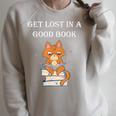 Get Lost In a Good Book Raglan Sleeve Sweatshirt Heather Forest