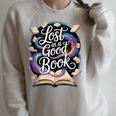 Lost In a Good Book Raglan Sleeve Sweatshirt Heather Forest Lost In a Good Book Raglan Sleeve Sweatshirt Heather Forest