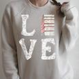 Love Books Book Stack Nerd Literary Readers Distressed Raglan Sleeve Sweatshirt Heather Forest