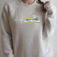 Love Books Heartbeat Reading Book Bibliophile Avid Reader Raglan Sleeve Sweatshirt Heather Forest