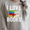 I Love Books Librarian Raglan Sleeve Sweatshirt Heather Forest