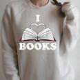 I Love Books Shirt Raglan Sleeve Sweatshirt Heather Forest