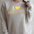 I Love Comic Books Manga Graphic Novel Heart Raglan Sleeve Sweatshirt Heather Forest