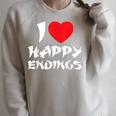 I Love Happy Endings Massage Book Reader Idea T-Shirt Raglan Sleeve Sweatshirt Heather Forest