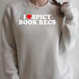 I Love Heart Spicy Book Recs Fantasy Romance Recommendations Raglan Sleeve Sweatshirt Heather Forest I Love Heart Spicy Book Recs Fantasy Romance Recommendations Raglan Sleeve Sweatshirt Heather Forest