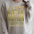 I Love My Nation And Comic Books – Patriotic American Premium Tri-Blend Raglan Sleeve Sweatshirt Heather Forest
