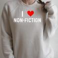 I Love Non Fiction Heart Books Reading Writing Writer Read Raglan Sleeve Sweatshirt Heather Forest