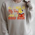 i Love Reading Apparel All i Need Is My Dog And a Good Book Men Women Raglan Sleeve Sweatshirt Heather Forest
