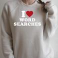 I Love Word Searches Puzzle Book Lover Raglan Sleeve Sweatshirt Heather Forest