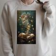 Magical Book Floral Coffee Books Nature Fantasy Raglan Sleeve Sweatshirt Heather Forest Magical Book Floral Coffee Books Nature Fantasy Raglan Sleeve Sweatshirt Heather Forest