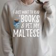 Maltese Avid Book Reader Dog Mom For Men Women Raglan Sleeve Sweatshirt Heather Forest