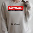 Man Oldtimer Birthday Middle Finger Guest Book 40 Years Raglan Sleeve Sweatshirt Heather Forest