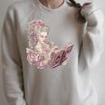 Marie Antoinette Reading A Book Raglan Sleeve Sweatshirt Heather Forest
